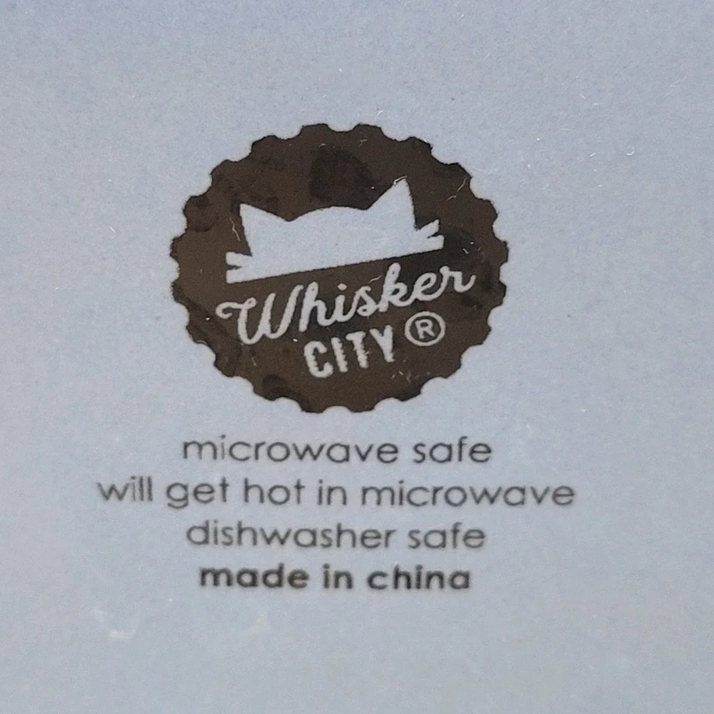 Whisker City Blue Ceramic Elevated Cat Bowl Raised Pet Feeder Dish